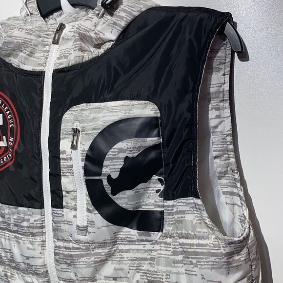 ECKO Unlimited Men's Black & Gray Zip Up Sleeveless Hoodie Vest Size S - Picture 4 of 11